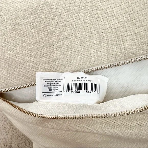 Studio McGee Threshold Cream & Tan Plaid Oversized Throw Pillow - Picture 14 of 16